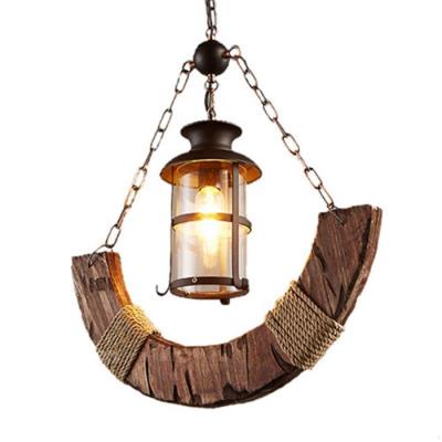 China Industrial Rustiy Vintage Pendant Lamps Wooden Pendant Light Oem  Odm Service for sale
