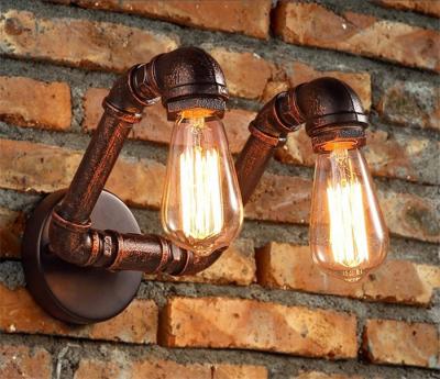 China Iron Water Pipe Wall Sconce Light Bulbs Ac85-265v 50/60 Hz For Restaurant for sale