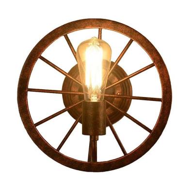 China Metal Vintage Filament Bulb Wall Lights E27 Round Turntable Style Energy Saving for sale