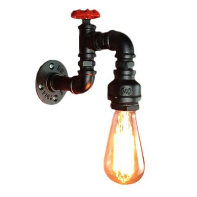 China Retro Water Pipe Wall Light Edison Bulb Old Rusty Decoration Light Bulb Wall Lights for sale