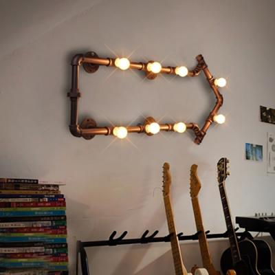 China Metal Water Pipe Filament Bulb Wall Lights  50/60 Hz For Restaurant Bedroom for sale