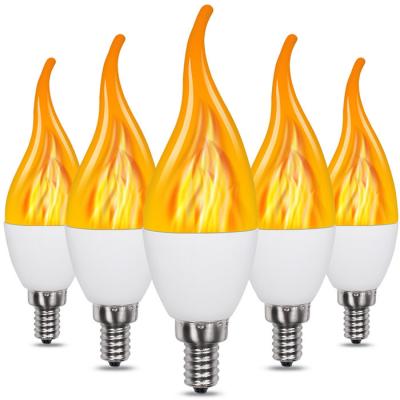 China E14 Outdoor Courtyard Led Flame Light Bulb 1500k 2w Fire Looking Light Bulbs for sale