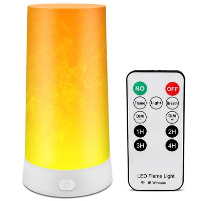 China Dimmable Rechargeable Led Magnet Flame Light  Dc 5v Remote Control Flame Table Lamp for sale