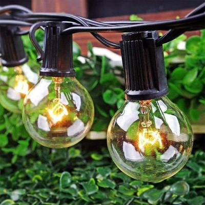China Custom Led Edison Bulb Outdoor String Lights 25ft G40 E12 Base  2 Years Warranty for sale