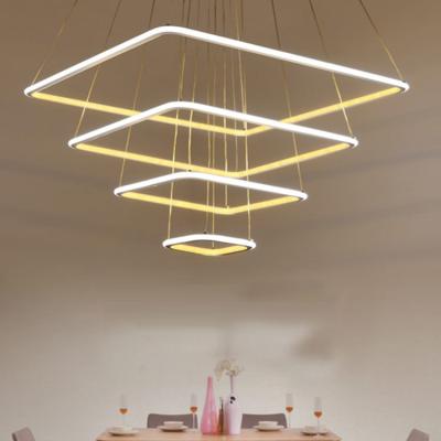 China Moderner geführter einzelner Acrylanhänger beleuchtet quadratische hängende Lampen-Befestigungen zu verkaufen