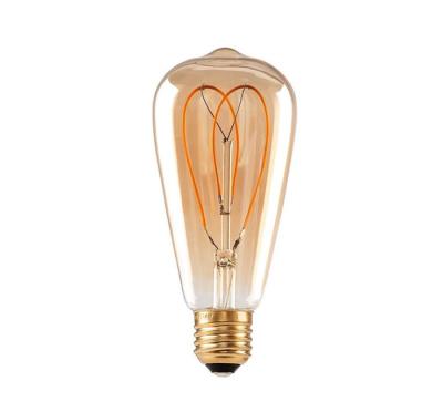 China Dimmable Flicker Free Soft LED Filament Lamp St64 Spiral Vintage E26 Edison Bulb for sale