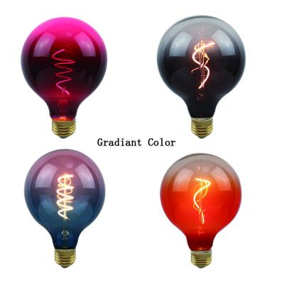 China 4 Watt Dimmable G125 Gradient Lamp 2200K Decorative Curved Filament LED Bulb for sale