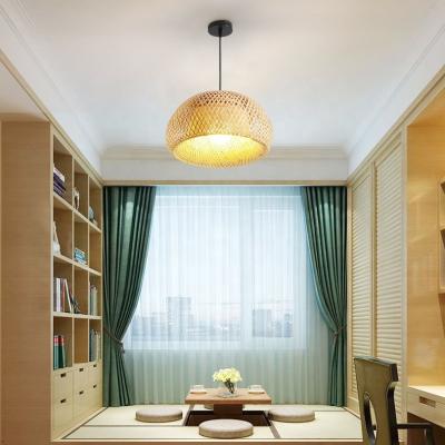 China E27 Bamboo 60Hz Vintage Pendant Lamps For Restaurant for sale