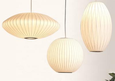 China Indoor Lantern 40w White Fabric Hanging Pendant Lamps for sale