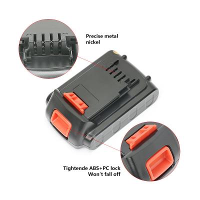 China Rechargeable Black & Decker Power Tool Batteries 20V 3000mAh Li Ion cell for sale