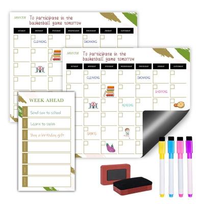 China Magnetic Dry Erase Reusable Daily Weekly Monthly Planner Set 17x11'' A3 A4 Custom for sale