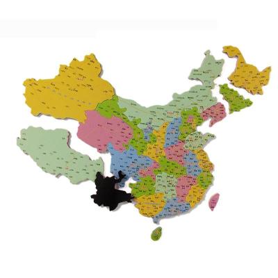 China A3 A4 Kids Puzzle Games Magnetic Map EVA Puzzle Set Custom World Country for sale