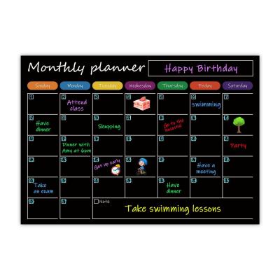 China Printable Magnetic Calendar Planner Black Magnetic Fridge Monthly Planner Calendar for sale