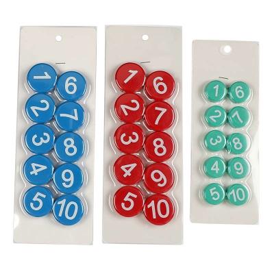 China Number Round Whiteboard Magnetic Button Custom Dia10mm 15mm 20mm 25mm for sale