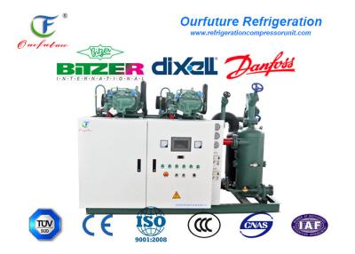 China Ice Machine Cold Room Compressor Unit 100HP - 600HP Refrigeration Capacity for sale