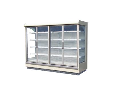 China Vertical Refrigerated Food Display Cabinets Supermarket Refrigeration Equipment For R404A for sale