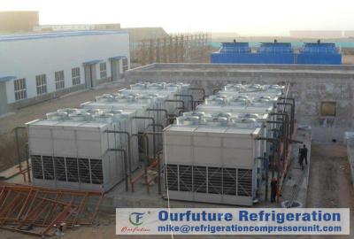China Cold Storage Refrigeration System Evaporative Condenser Chiller Draft Type for sale