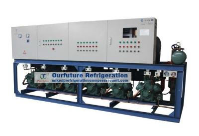 China Unidade do compressor da sala fria para a semente que processa com o compressor de pistão de R404a Bitzer 30HP*3 à venda