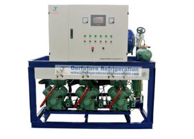 China Unidade do compressor da refrigeração de R404a Bitzer para o armazenamento frio do cordeiro de -18℃ com sistema de controlo do automóvel do PLC à venda