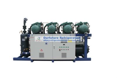 China Screw compressor unit with PLC control and  CSH compressor for R407C 2℃ cold store for sale