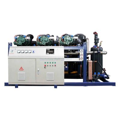 China PLC Semi Hermatic Screw Type  Rack-Mounted Refrigeration Compressor Unit For Enhanced Cooling Solution for sale