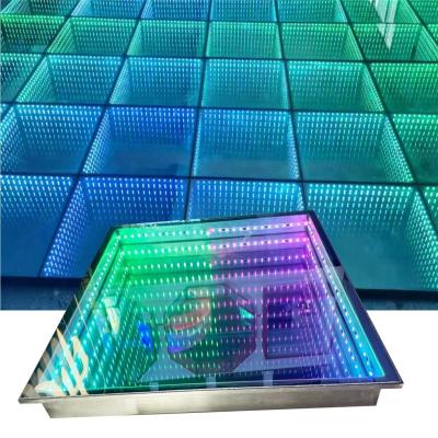 China Stainless Steel Box Toughened Glass DJ Party RGB Light Dance Floor for sale