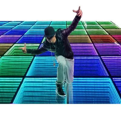 China 3D Infinity Mirror Video Light LED Dance Floor For Wedding Party Customization for sale