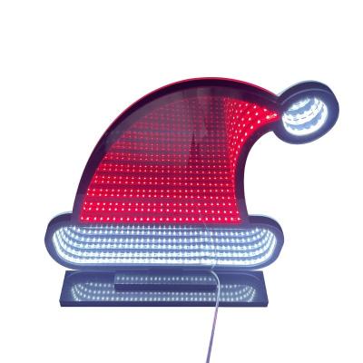 China Luz de LED de banda multicapa Espejo de neón Abismo Espejo de arte Signos para la decoración de Navidad en venta