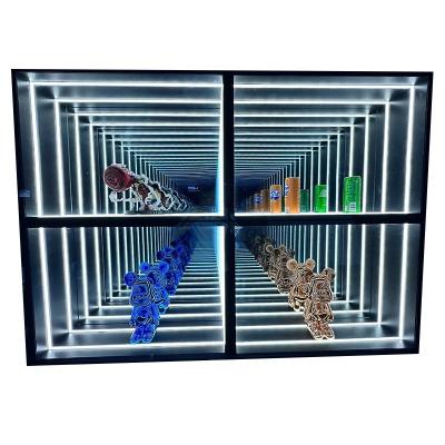 China Retail Store Magic Mirror Display Case with Customized Thickness and LED Light Fixture for sale