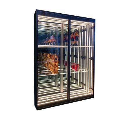 China Eye-Catching High Brightness LED Light Glass Display Case for Wine and Beer Display for sale