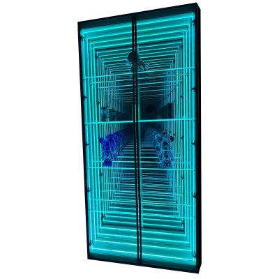 China Durable Wall Mounted Abyss Mirror Display Case for Jewelry Cosmetics Shoes Bags Balls for sale