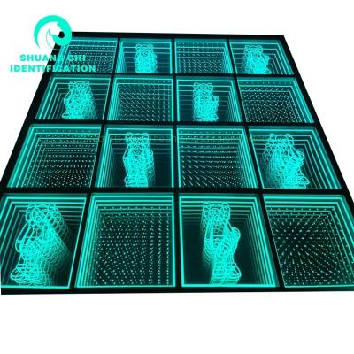 China Personalización de interiores y exteriores Luz y sombra tecnológica Infinity Floor Neon Mirror en venta
