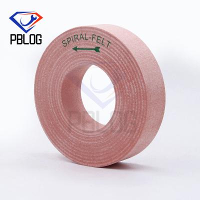 中国 転がされた螺線形によって感じられる磨く車輪のピンクのウールの磨く車輪 販売のため