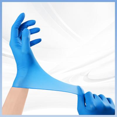 China Laboratory Household Cleaning Gloves Blue Nitrile Chemical Resistant Disposable Gloves for sale
