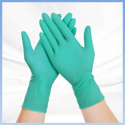 China Caja fuerte segura 6 Mil Nitrile Gloves de la preparación del nitrilo de la comida higiénica verde de los guantes en venta