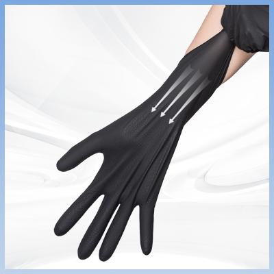 China Black Diamond Grip Food Processing Gloves 8Mil Nitrile Gloves 100Pcs Per Box for sale