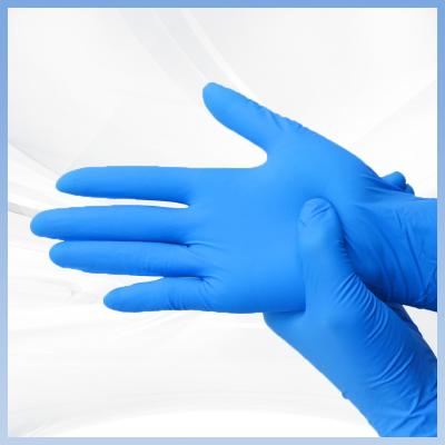 China Powder Free Blue Nitrile Gloves Anti Static Abrasion Resistant for sale