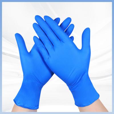 China Disposable 9 Inch Blue Nitrile Gloves Acid And Alkali Resistant for sale