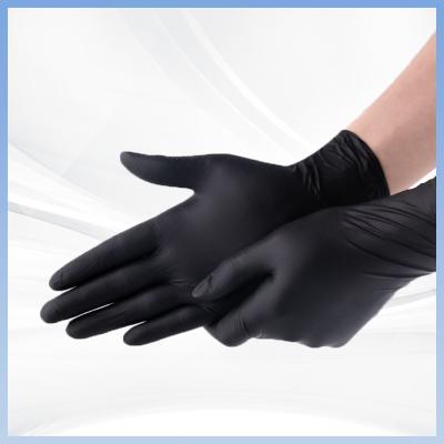 China Black Textured Disposable sterile nitrile gloves For Healthcare Laboratory for sale
