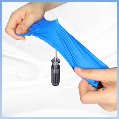 China Blue Disposable PVC Gloves Antibacterial Antifouling Food Grade Disposable Gloves for sale