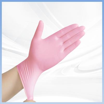 China Ergonomic PVC Pink Gloves Oilproof Food Grade Disposable Gloves for sale