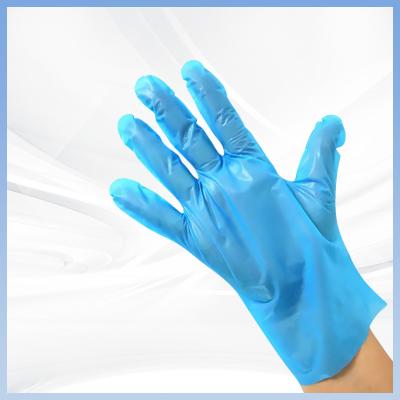 中国 非衛生学の使い捨て可能な手袋を苛立たせる青いCPEの使い捨て可能な園芸手袋 販売のため