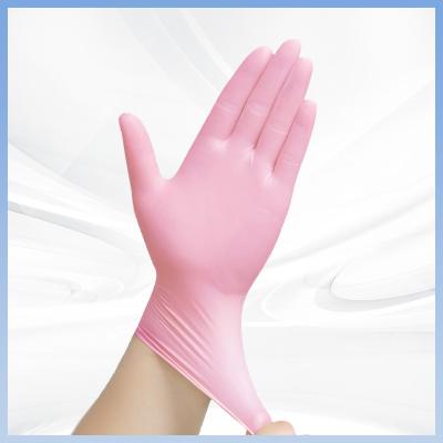 Chine Résistance à la traction extrêmement élevée, gants jetables en nitrile synthétique rose pour une protection fiable à vendre