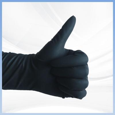 Китай Настраиваемый логотип Черные латексные перчатки без порошка одноразовые латексные перчатки для настройки пищевой упаковки продается