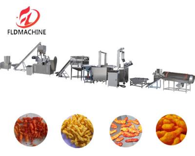 China Corn Chips Production Line Nik Nak Corn Curls Manufacturing Plant Fried Baked Kurkure Cheetos Snack Food Making Machine for sale