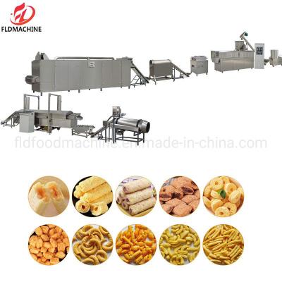 China Inverter ABB Corn Puffed Snack Machine for Automatic Grade Corn Sticks Processing Line for sale