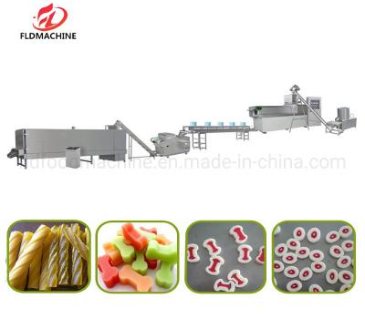 China SLG70 Twin Screw Extruder Chewing Pet Dog Treat Production Plant with Various Shapes for sale