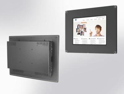 China Botón de control antichoque del monitor LCD de la PC de la pantalla táctil del soporte del panel de 17 pulgadas en panel de delante en venta