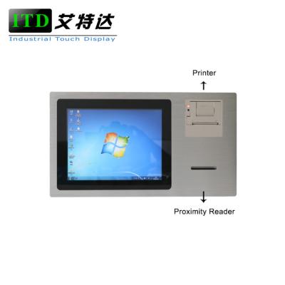 China 12,1 computador Windows do painel de toque da polegada PCAP/PCT 7/10 de PC com impressora térmica e leitor da proximidade à venda