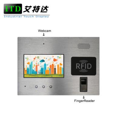 China 7 Inch Industrie Touch Panel Pc With Fingerprinter For Access / Door Control for sale